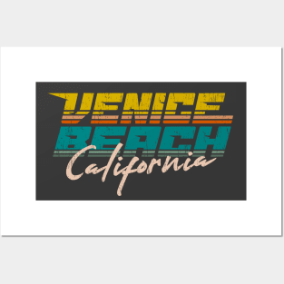 Venice Beach vintage sun sunset retro 80s eighties Posters and Art